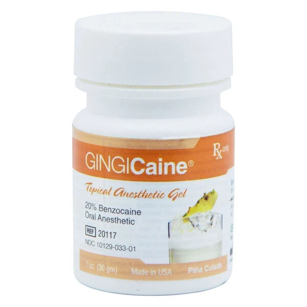 Gingi-Pak – Gingicaine Topical Gel Pina Colada 1 Oz Jar -20117