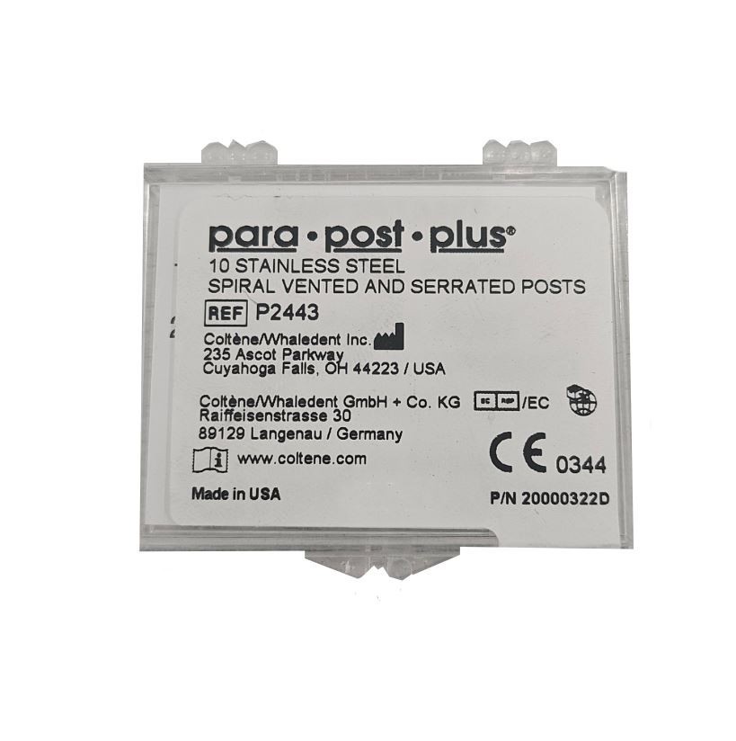 *10-Pieces* Coltene Parapost Plus Spiral Vented & Serrated Posts Brown P2443
