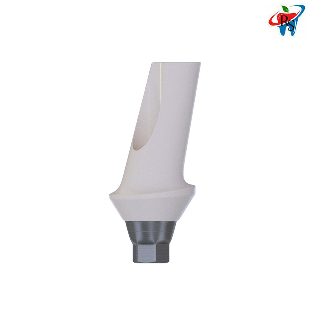1pcs Prosthetic Angulated Zirconia Abutment 15° RP With Titanium Base Dental Lab