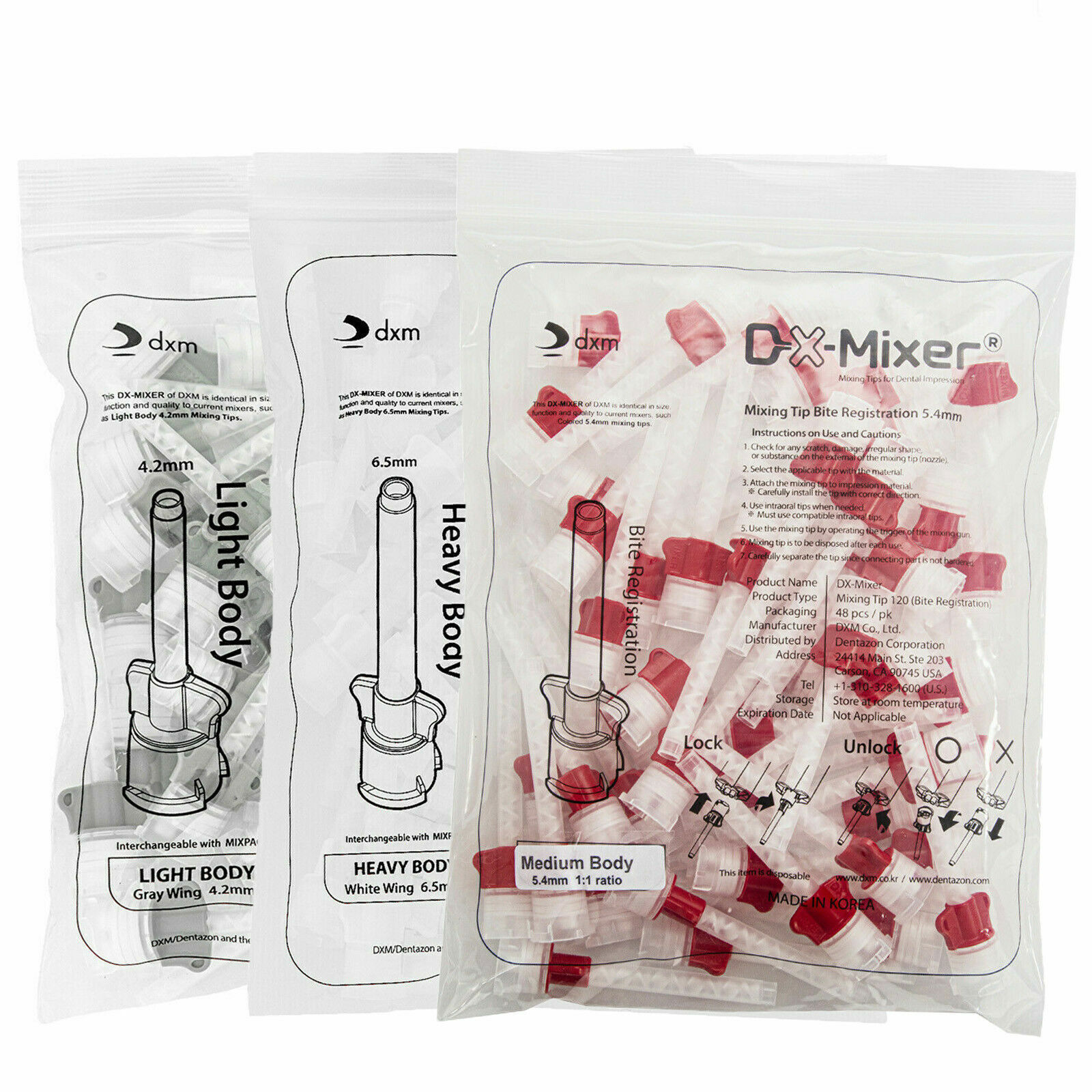 Dx-Mixer HP VPS PVS Impression Material Dental Mixing Tip 1:1/10:1 Made In KOREA