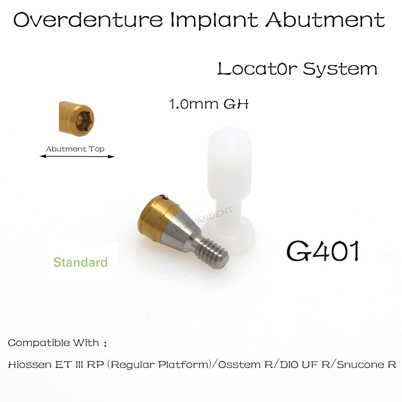 US Hiossen ET Implants Regular Overdenture Locator Abutment & Male Cap Inserts