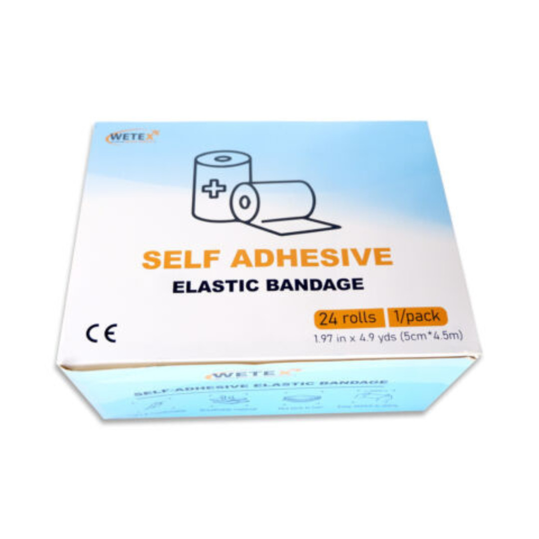 Self Adherent Cohesive Wrap Bandages Tape, Tan Color, 3 Sizes, FDA CE , EXP 6/27