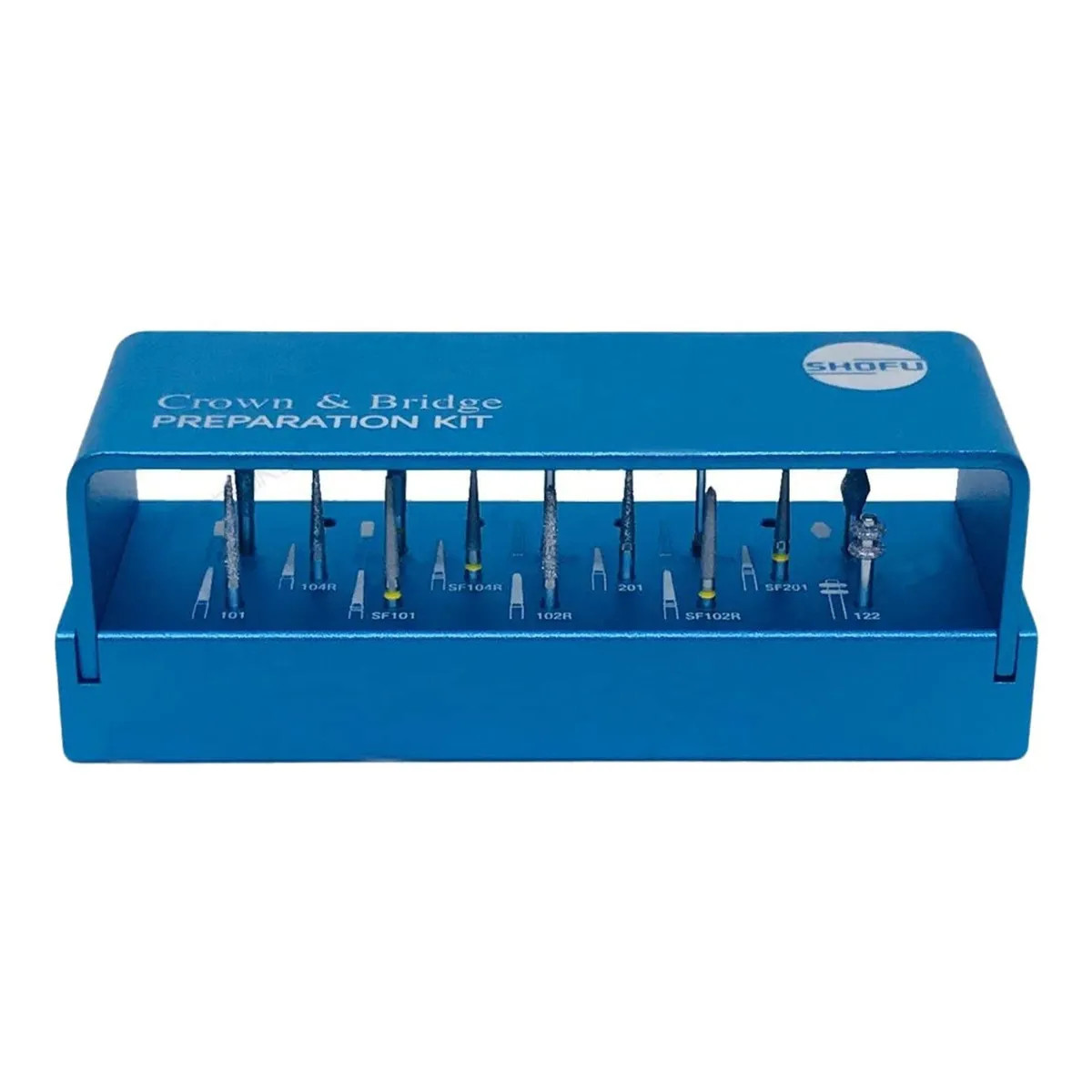 SHOFU CROWN & BRIDGE PREPARATION KIT 14 bURS IN 3 DIFFERENT GRITS DENTAL USE