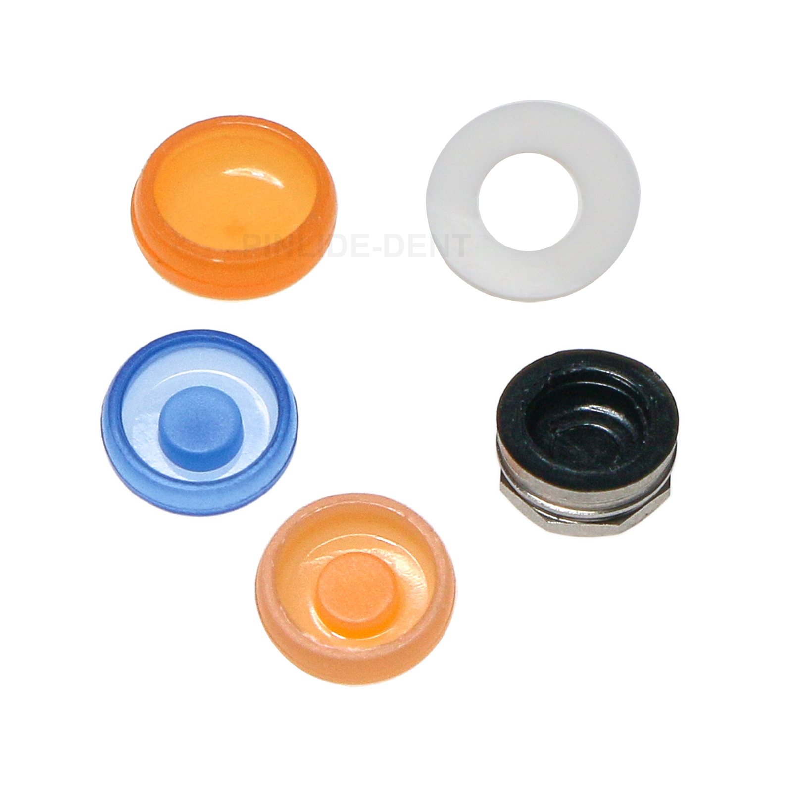 5Pcs/set Dental Universal Overdenture Male Caps Kit Metal Housing Retention