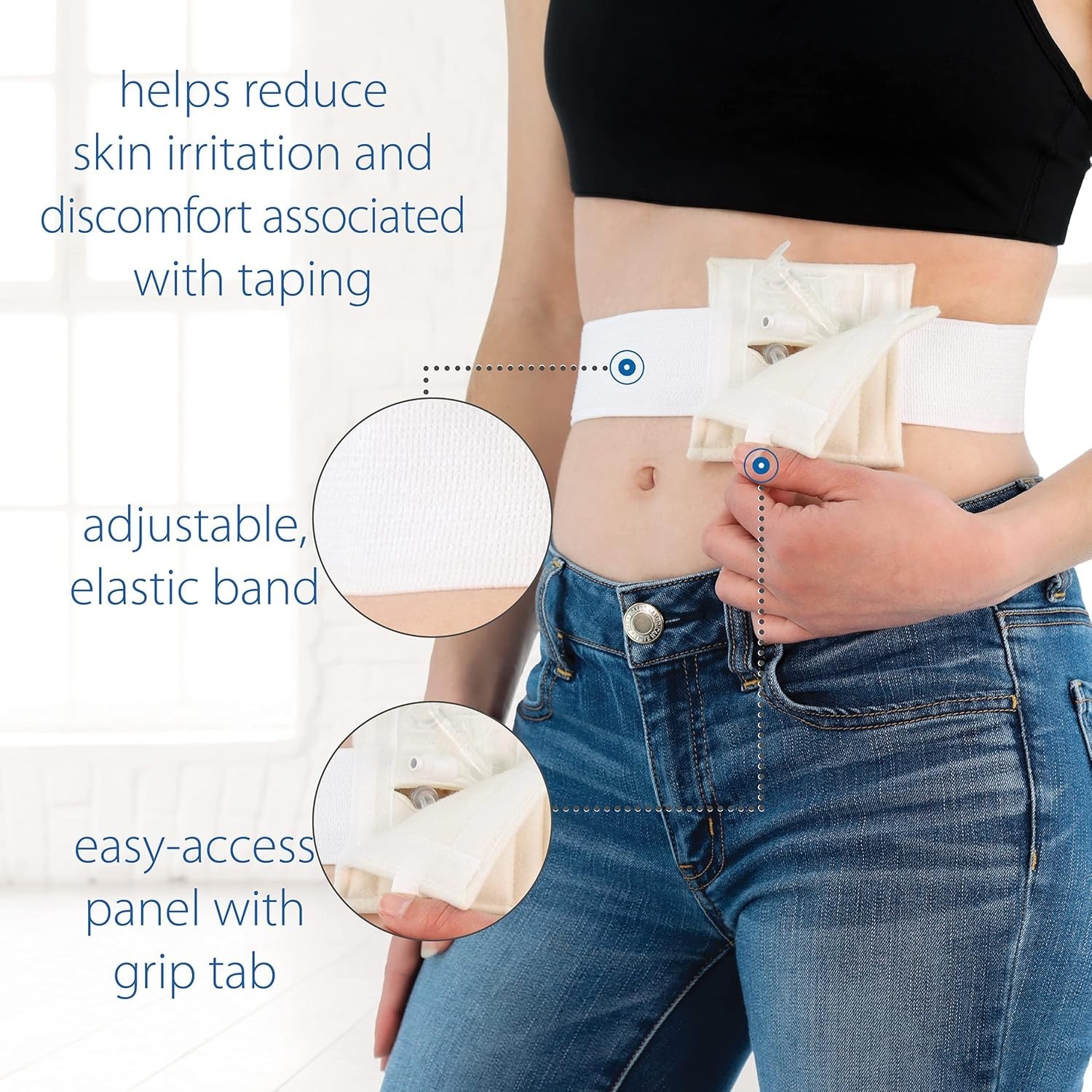 Discreet & Adjustable NelMed Feeding Tube Holder for G, J Tubes – Large 45-60″