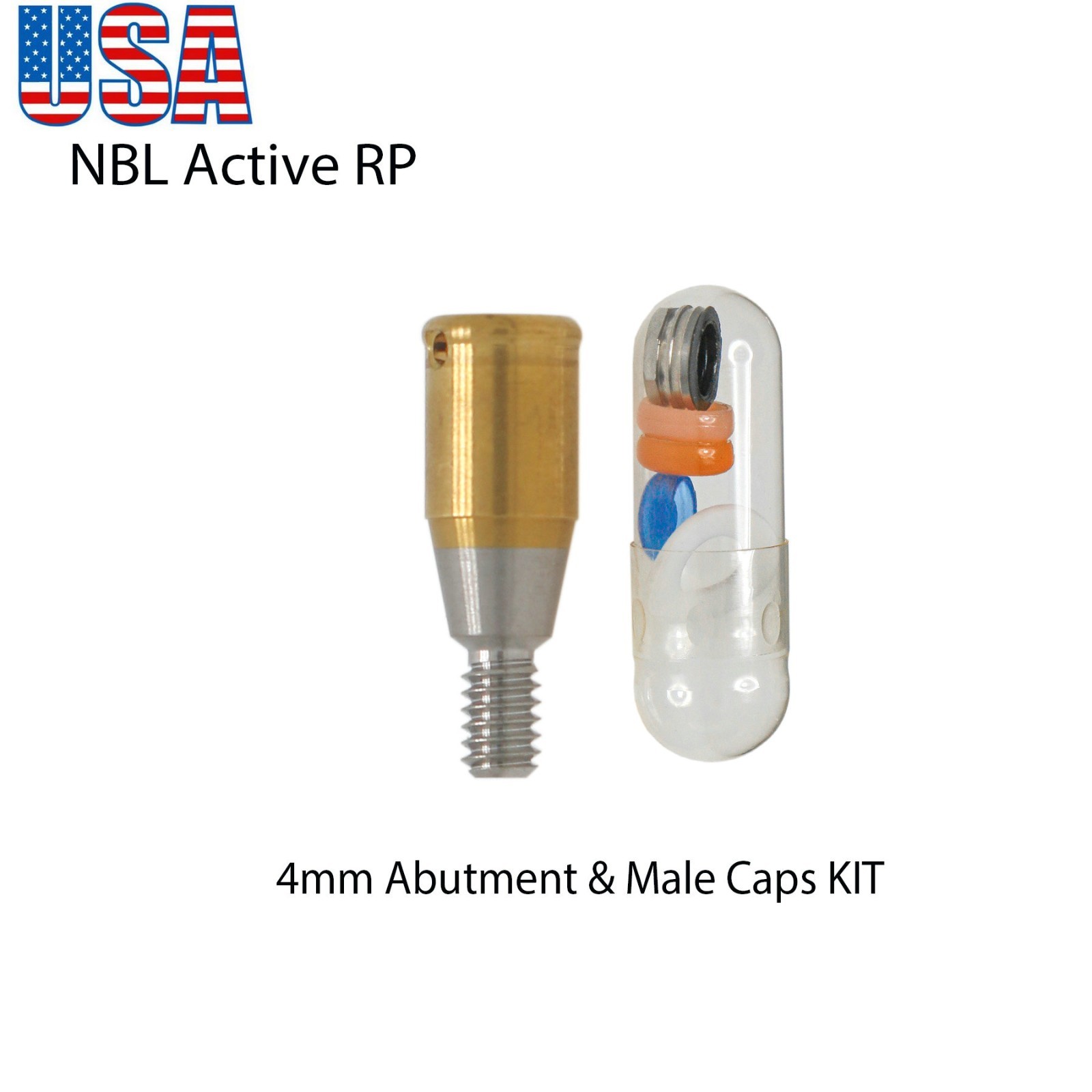 US Dental Attachment Abutment Male Cap for NOBEL Biocare Nobel Active Conical RP