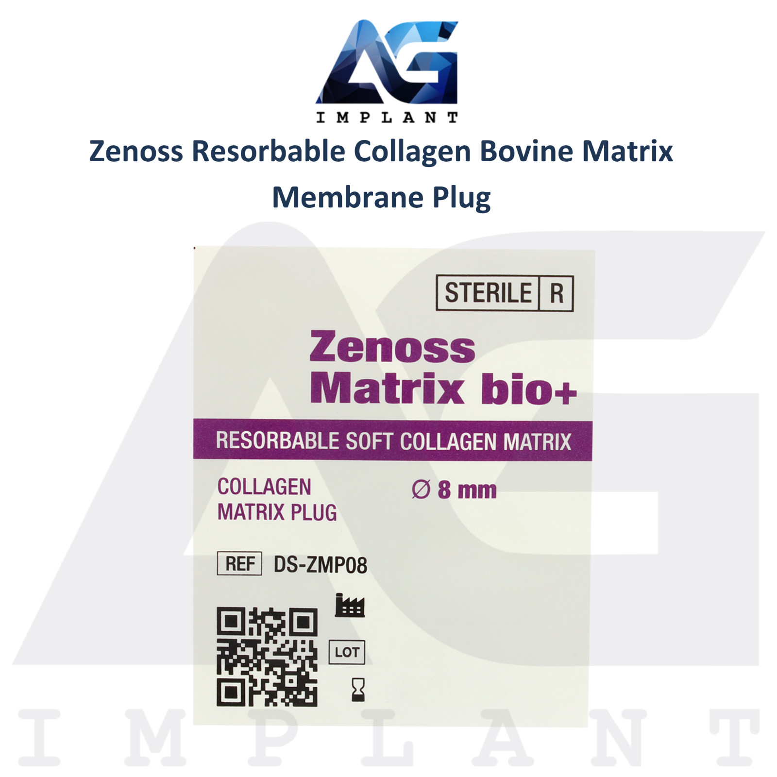 Dental Zenoss Membrane Round Plug Shape Resorbable Natural Collagen Material