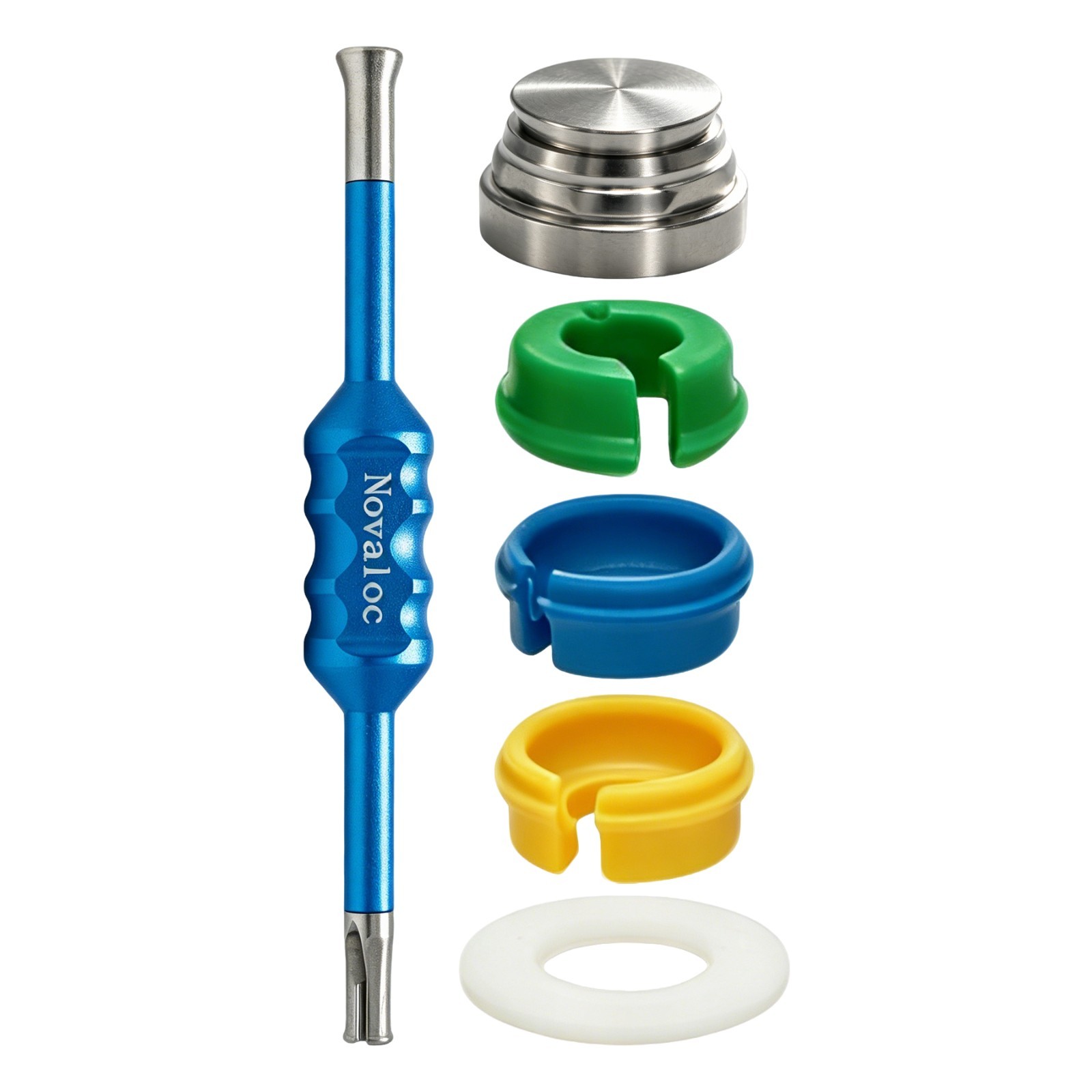 Dental Retention Inserts Peek Caps Kit &Mounting and Demounting Tool for Novaloc