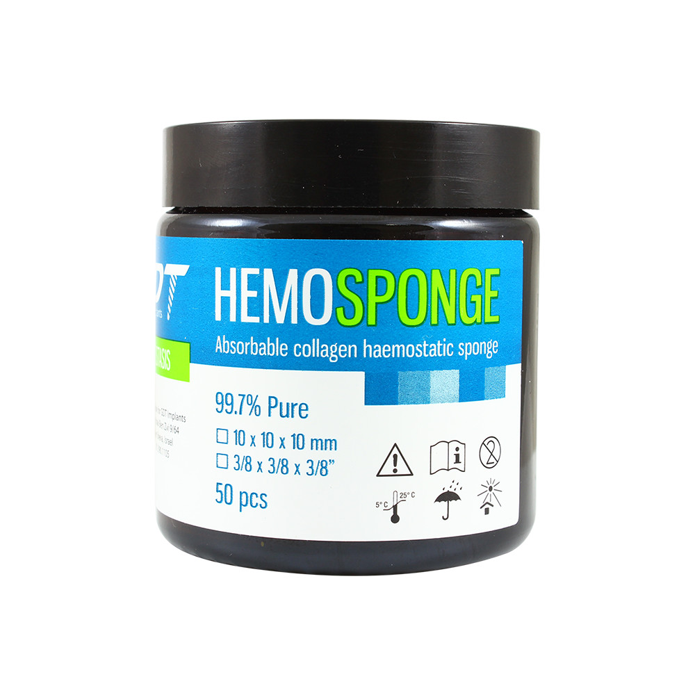 2X Dental Hemstatic Sponge Hypoallergenic Tampon Collagen Gelatin, 2×50 cubes