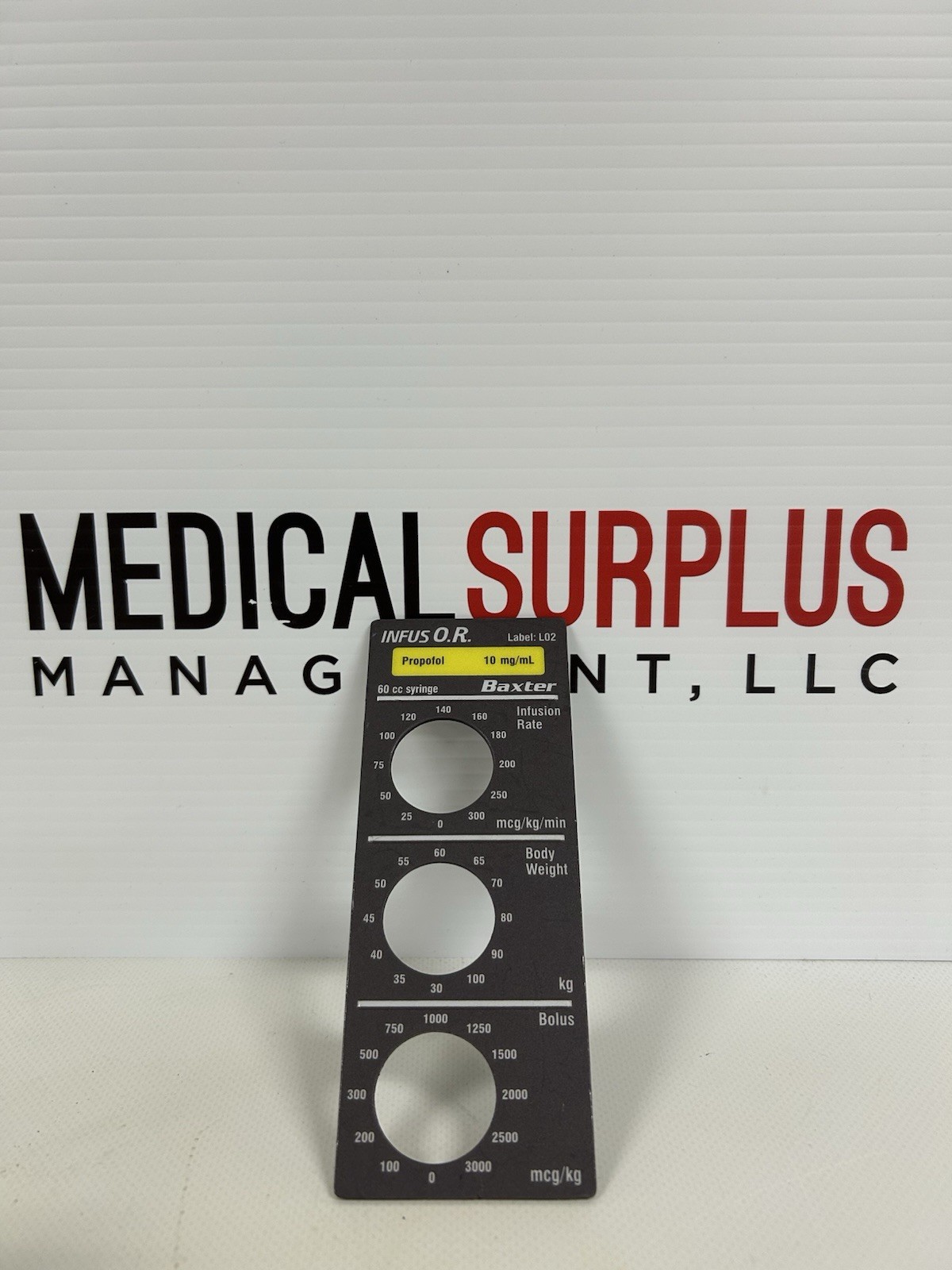 Baxter Bard Infus OR / INFUSOR Propofol Smart Label L02