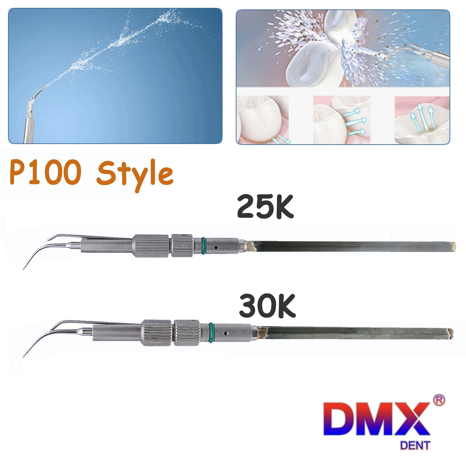 P-100 Style Cavitron Dental Insert Tip Ultrasonic 25K/30K Slim Series Tip insert