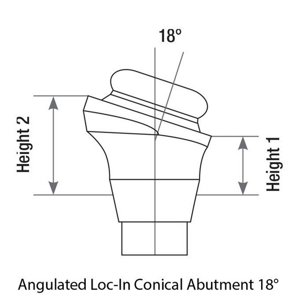 1x Kit Angulated 18˚ Loc In Attachment Conical NP Standard Silicone Cap Ring