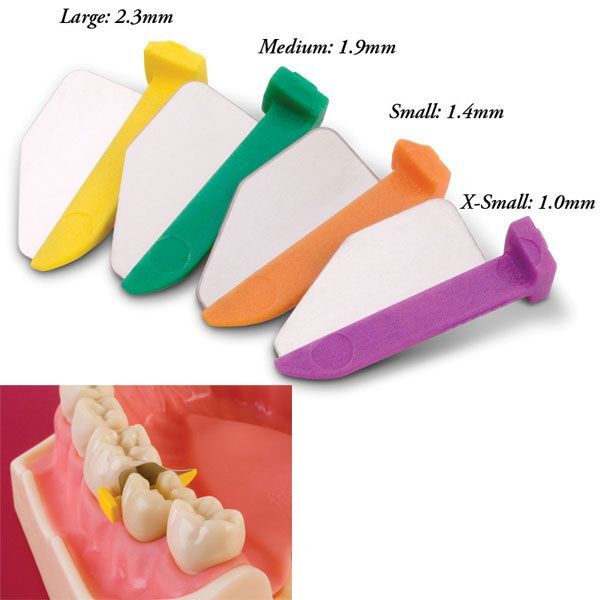 Dental Plastic Wedges – 100 pcs, Yellow 14mm, Purple 16mm, Blue 10mm, Green 12m