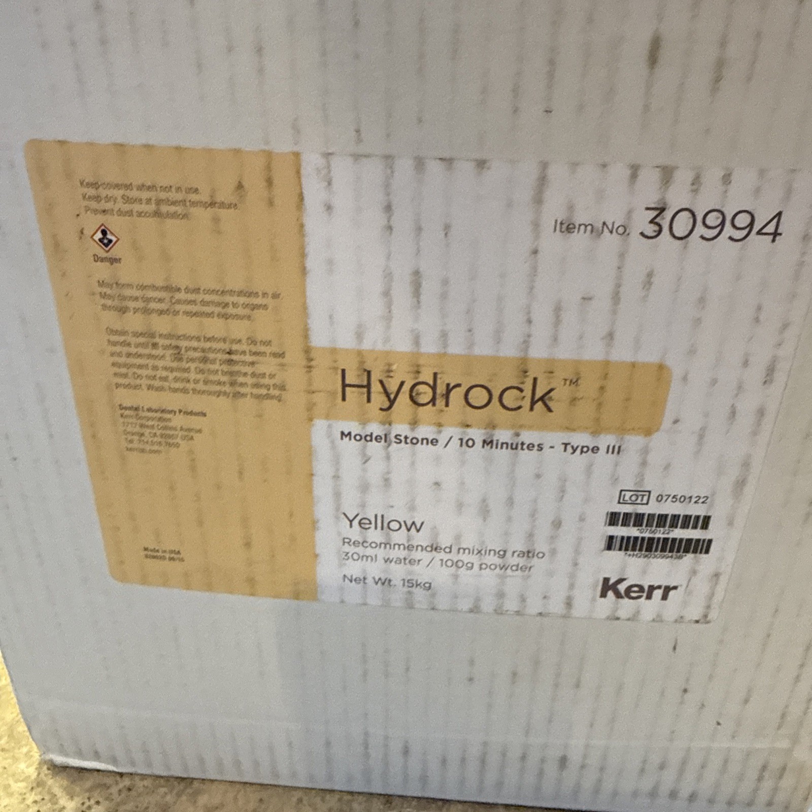 Hydrock Yellow dental Model Stone Type 3 – 10 Min – Kerr – 3lb