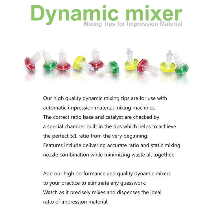Yellow Dental Dynamic Mixers for impression mixing machine dental