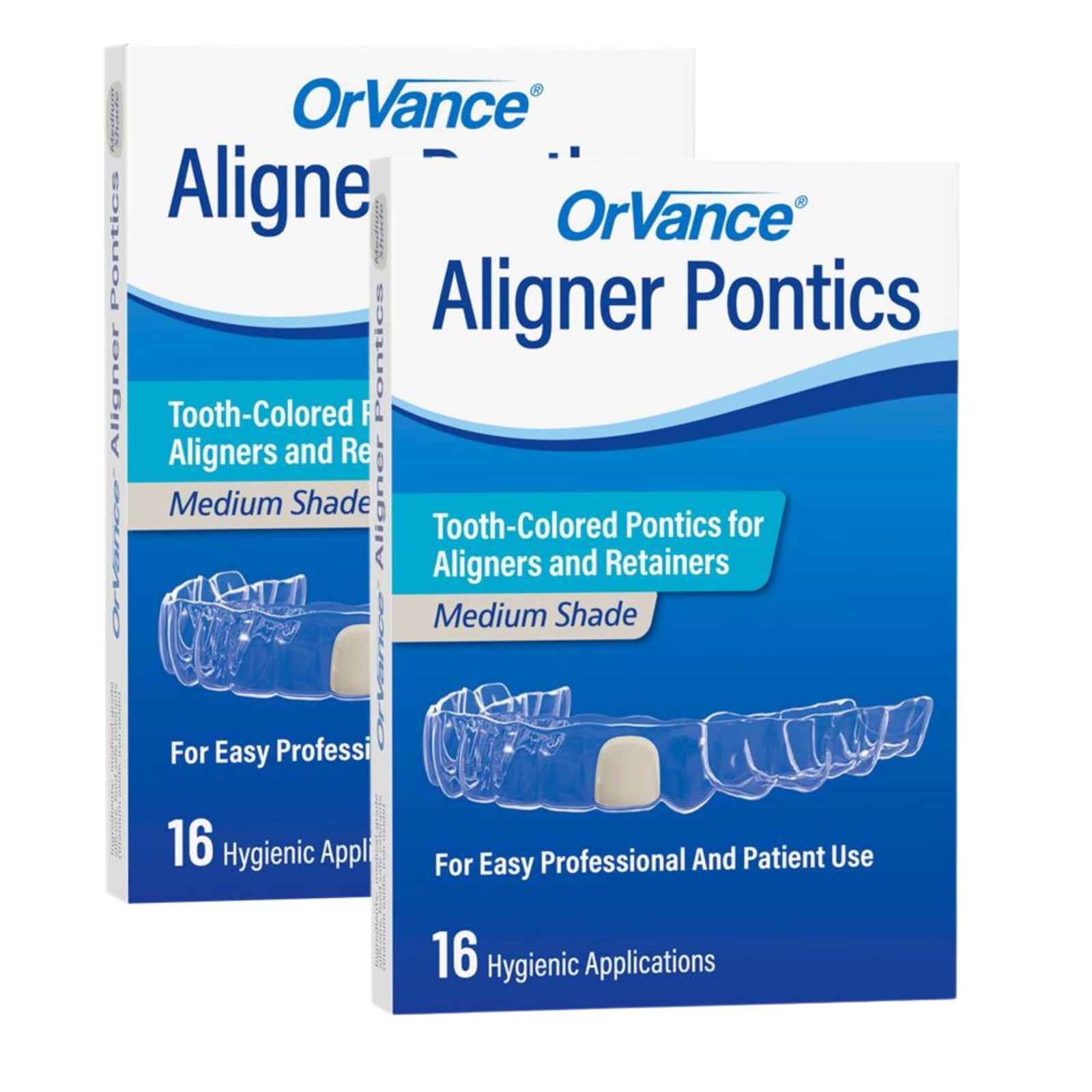 OrVance Aligner Pontics – Original 16 Count (Pack of 2), Medium Shade