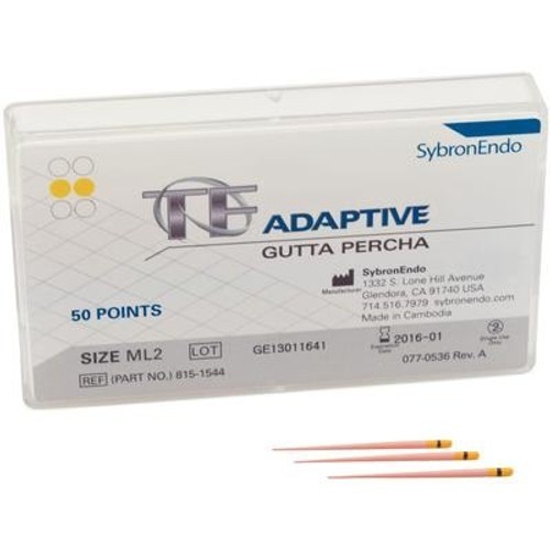Kerr Dental 815-1544 SybronEndo TF Adaptive Gutta Percha Points ML2 Yellow 50/Pk