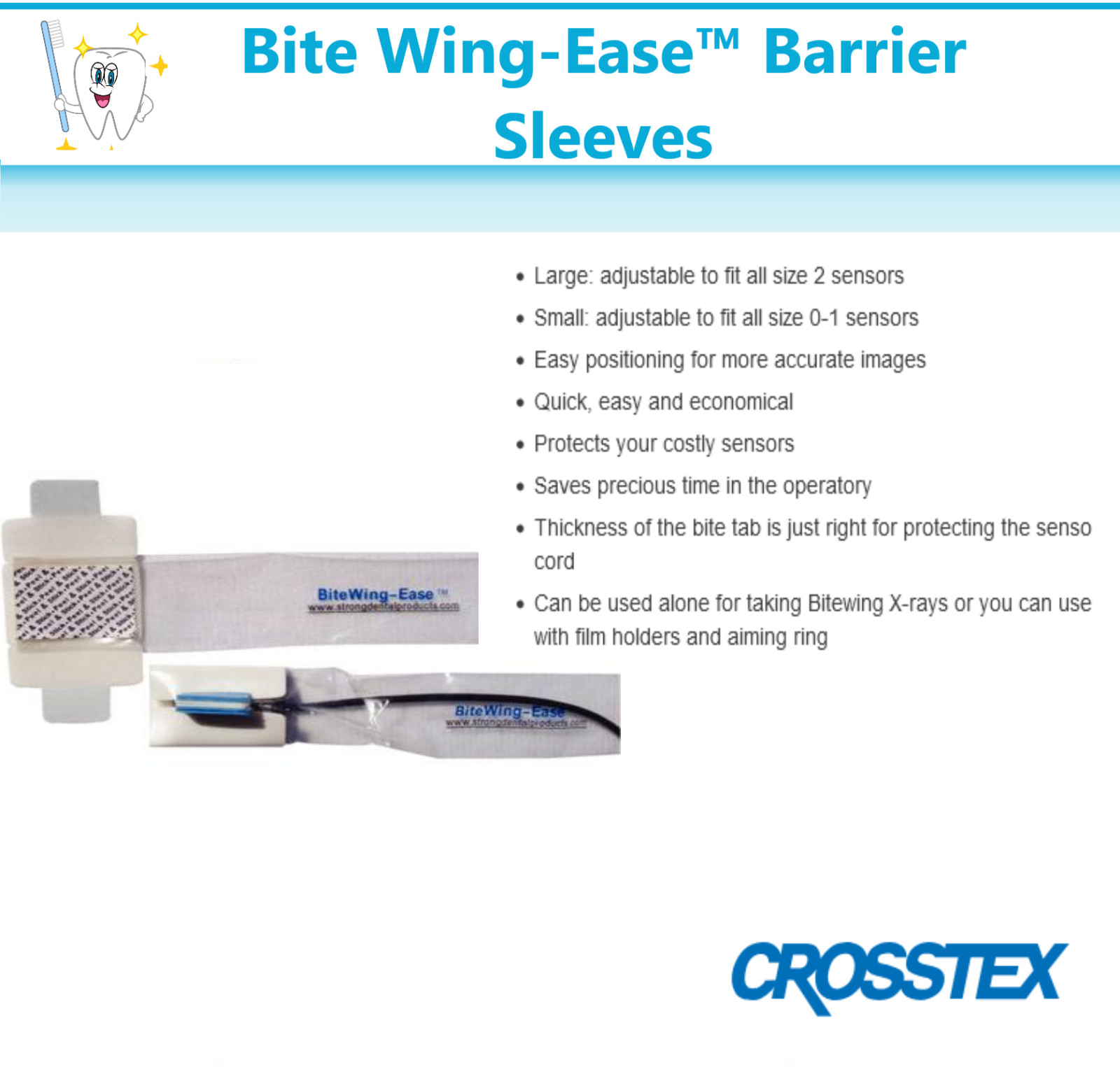 Dental Bite Wing-Ease™ Barrier Sleeves BiteWing-Ease® #2 Sensor Sleeve, Bite Tab