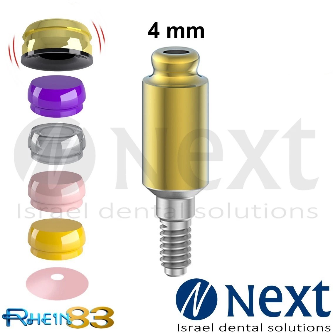 OT Equator abutment 4 mm attachment internal hex Set RHEIN83 with smart box