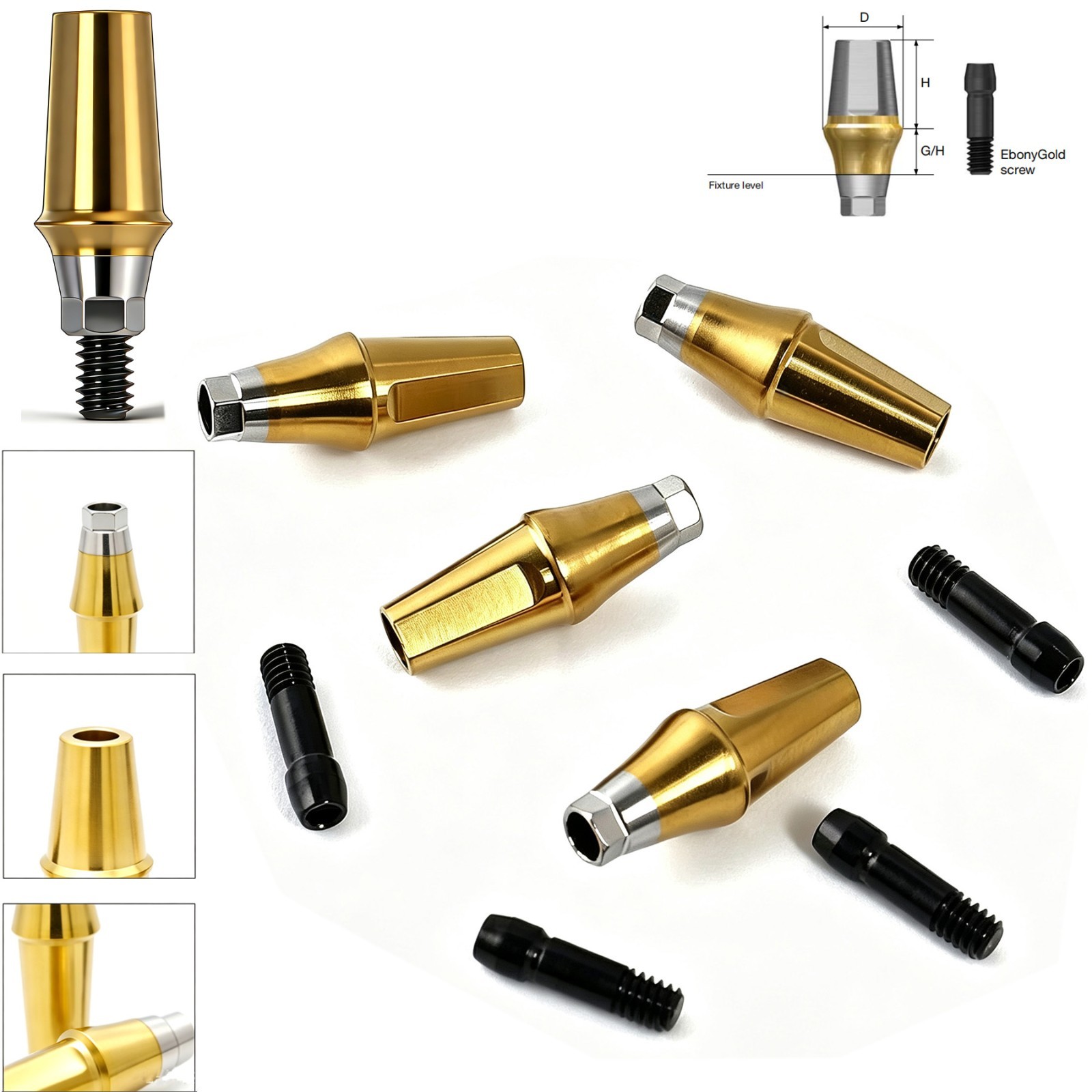 US Dental Titanium Straight & Angled 17°Abutment fit Hiossen ET OSS Prosthetics