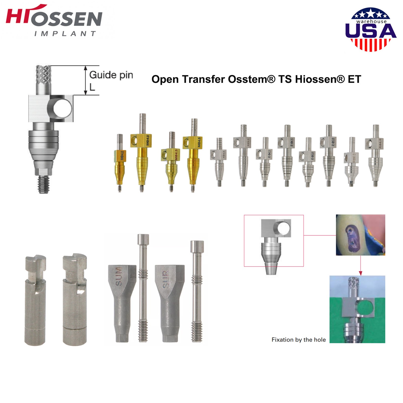 US Dental Locator Abutments Healing Impression Coping for Hiossen ET Osstem TS