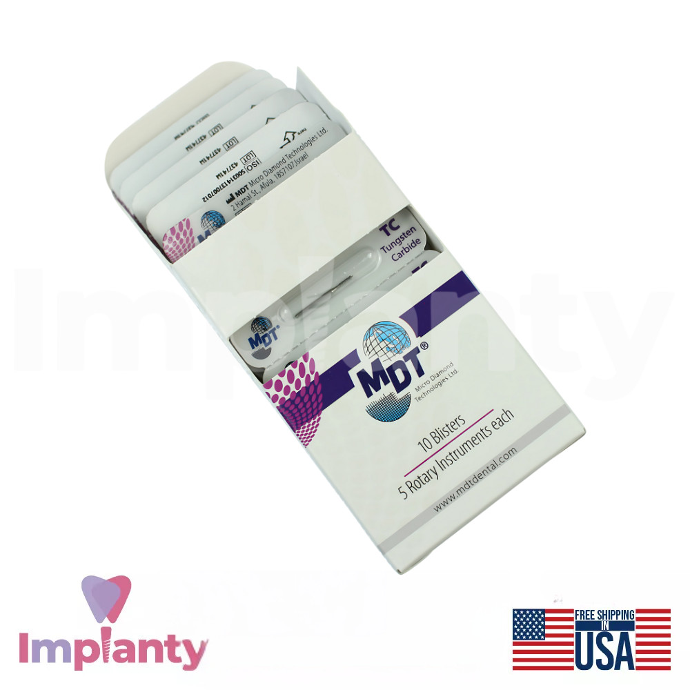 MDT Dental FG Carbide Domed Fissure Cross Cut Burs Contouring Tooth Surfaces
