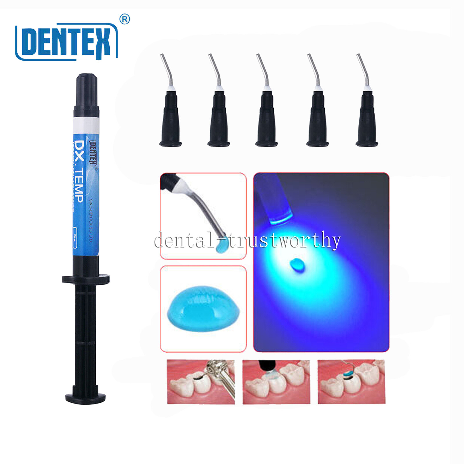 Dentex DX.TEMP Dental Temporary Flow Light Cure Filling Composite Material Resin