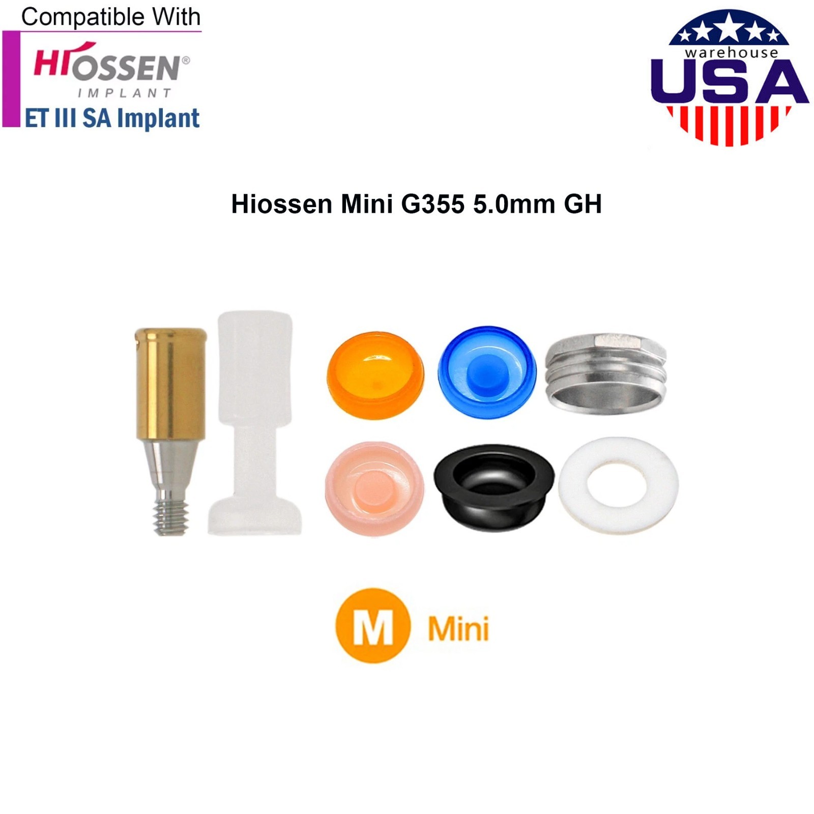 HIOSSEN ET II/III SA Locator Legacy Abutment PEEK Cap & 3-in-1 Tool S/M Platform
