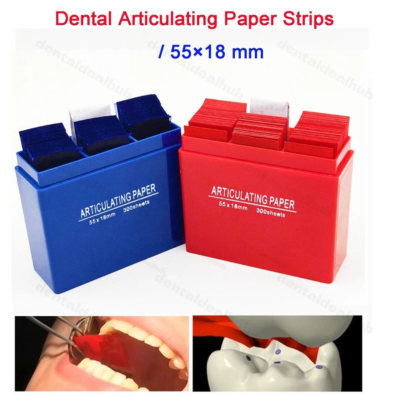 Dental Articulating Paper 300 Sheets 55x18mm Ultra Thin Occlusal Bite Strips