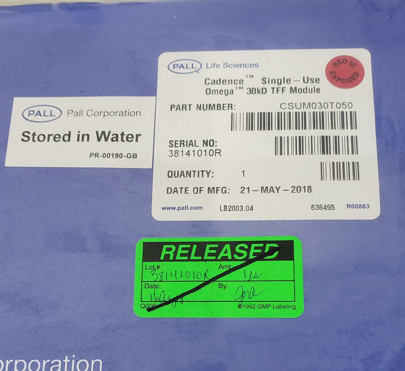 Pall Life Science Cadence Single Use Omega 30kD TFF Module
