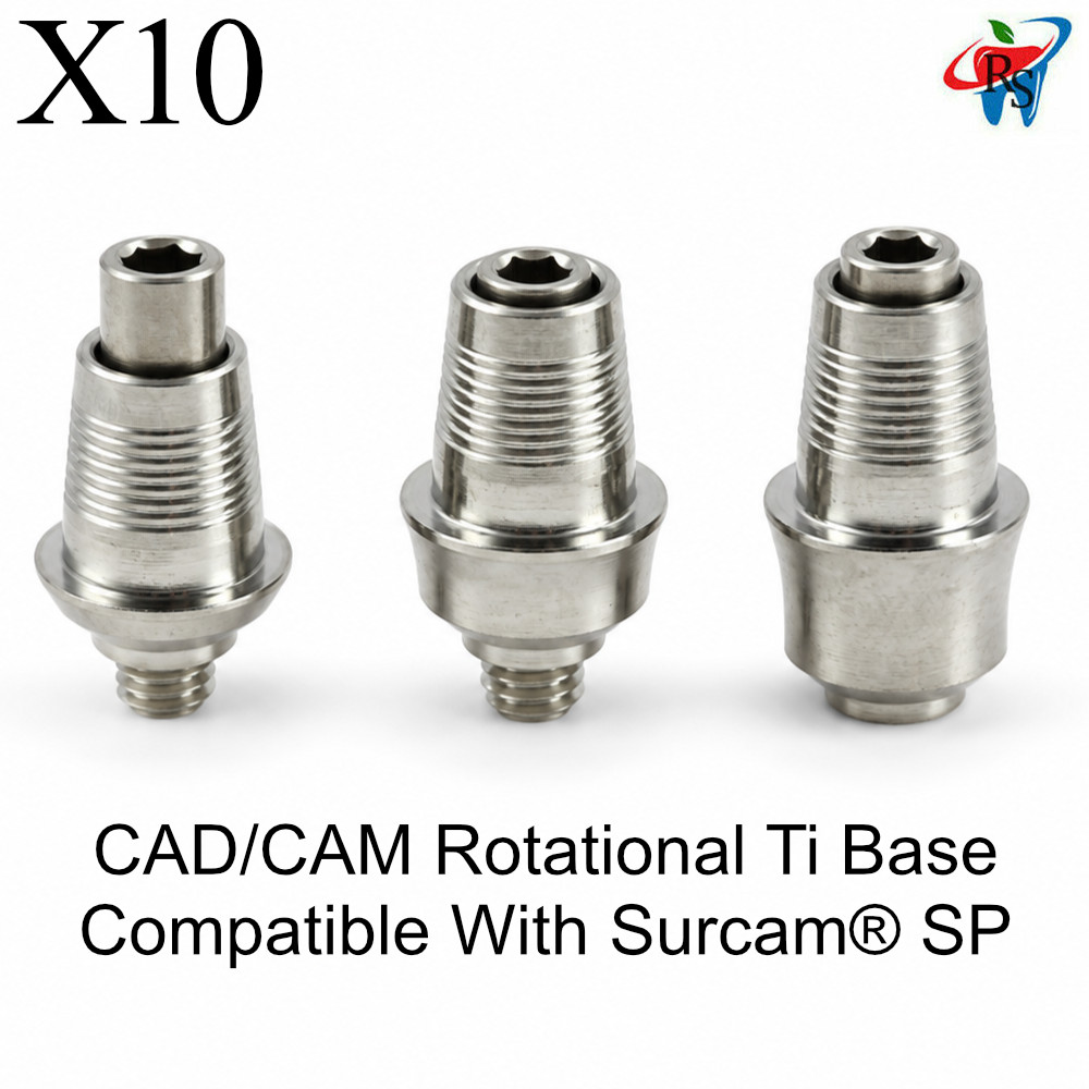 10pcs Dental CAD/CAM Rotational Ti Base Compatible With Surcam® SP
