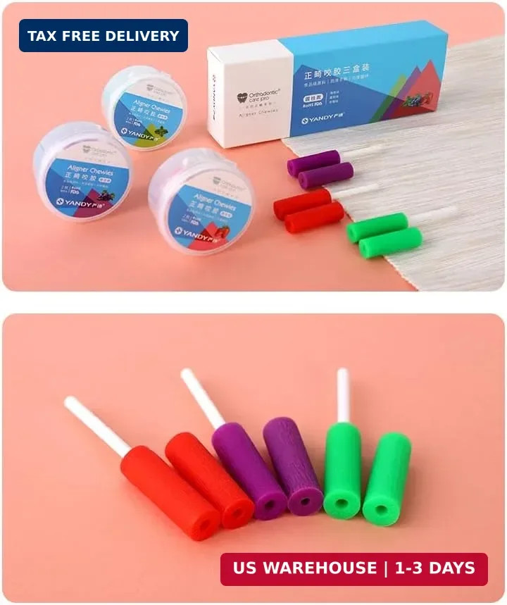 YANDY Dental Aligner Chewies, 6-Pack Silicone Orthodontic Chompers Aligner Trays