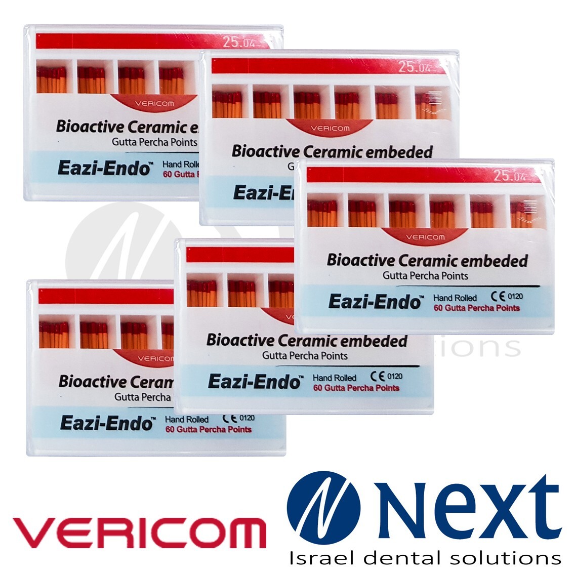 LotX5 Vericom Eazi-Endo Gutta Percha Points Bioactive Ceramic Embeded 25.04