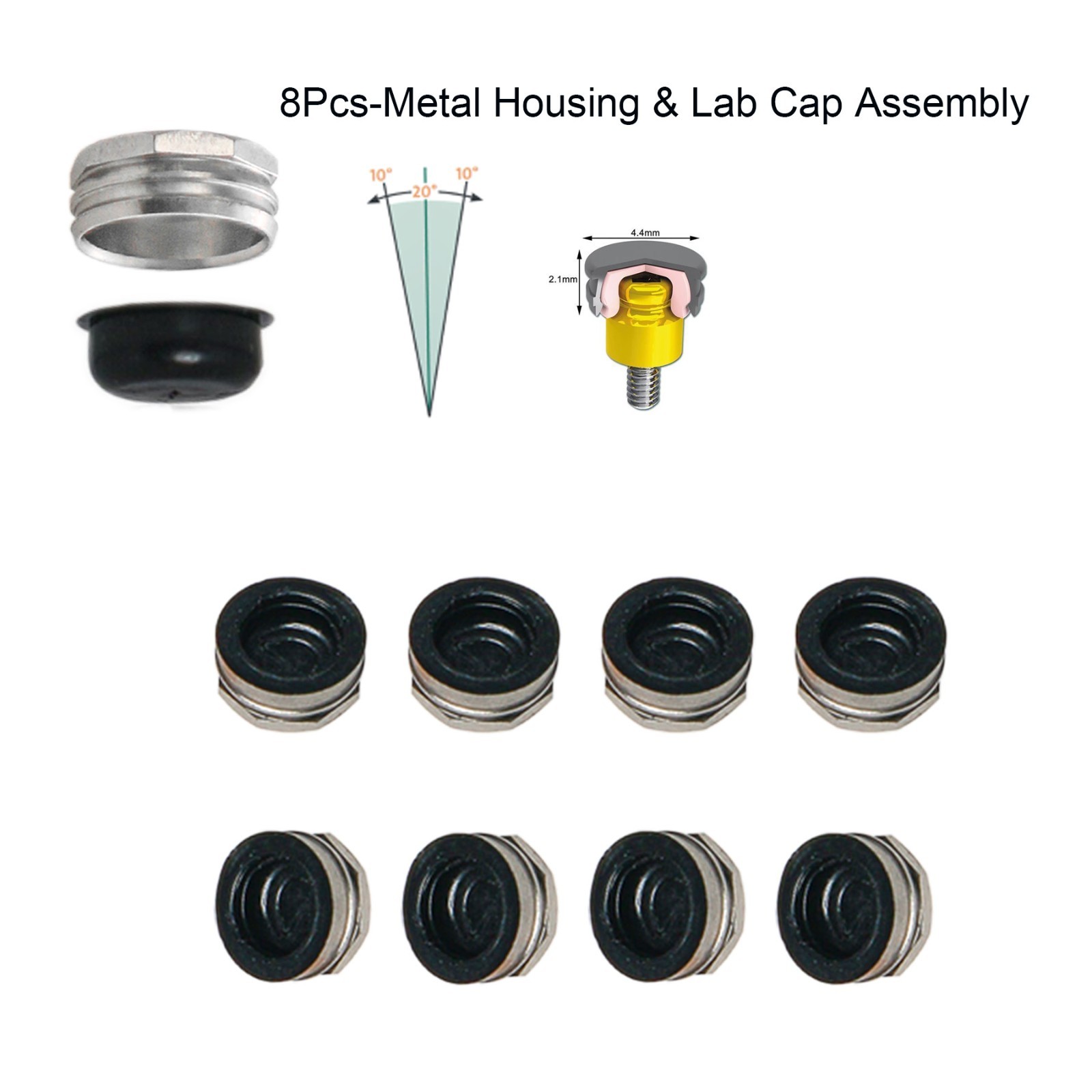 Dental ZEST LOCATOR Classic Replacement Metal Housing & Black Lab Cap Assembly