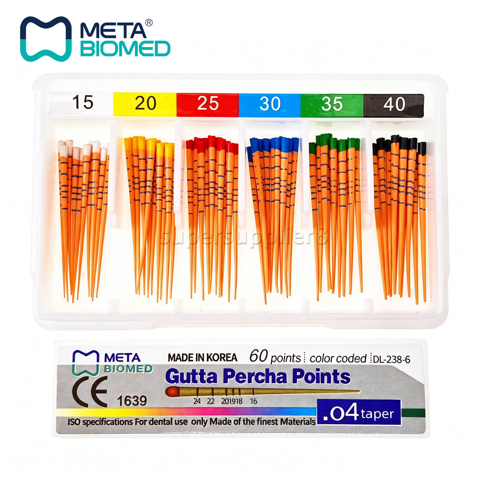Dental Endodontic Gutta Percha Points Taper .02 .04 or .06, 120 or 60/pk,#15-40