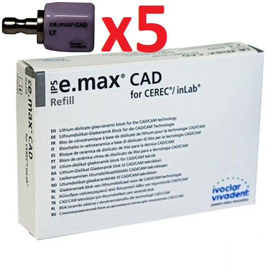 IPS e.max CAD Ivoclar Vivadent For CEREC/inLab LT A1/A14 (L) 678873 (5 Per Case)