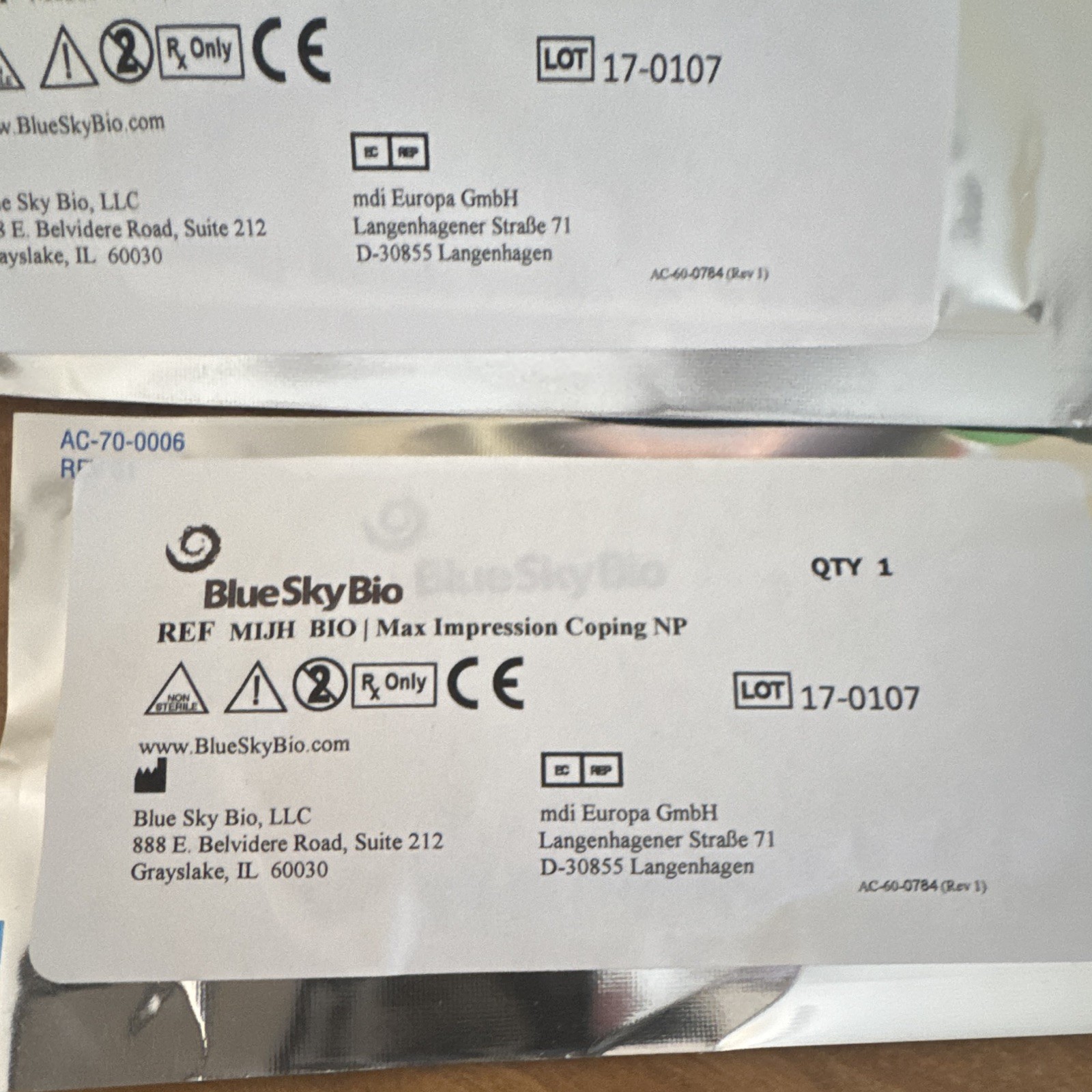 LOT OF 29- BlueSkyBio BIO Max Impression Coping NP. Compatible with Nobel