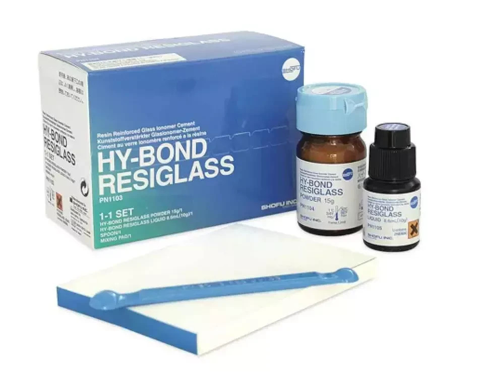 Shofu Hy-Bond Resiglass Resin Modified Glass Ionomer Dental Cement 15gm/8.6ml