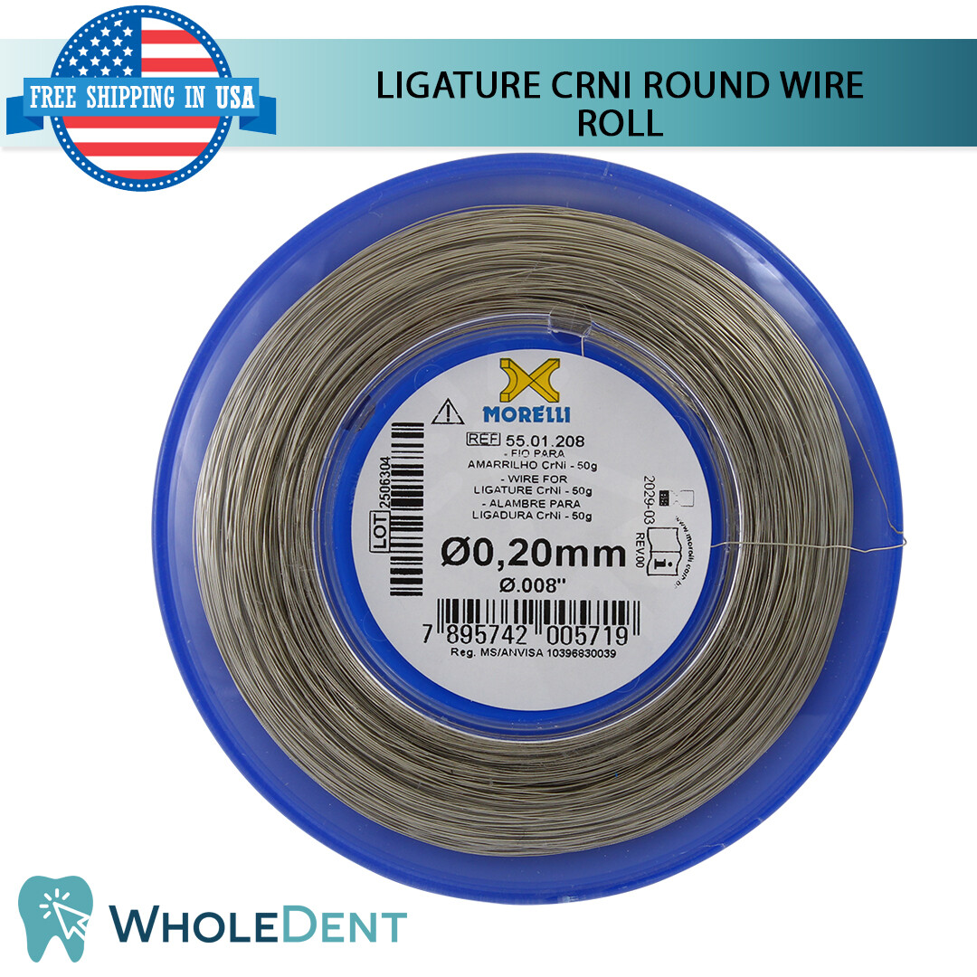 Orthodontic Dental CrNi Ligature Round Wire Roll Stainless Steel .20mm /.008″