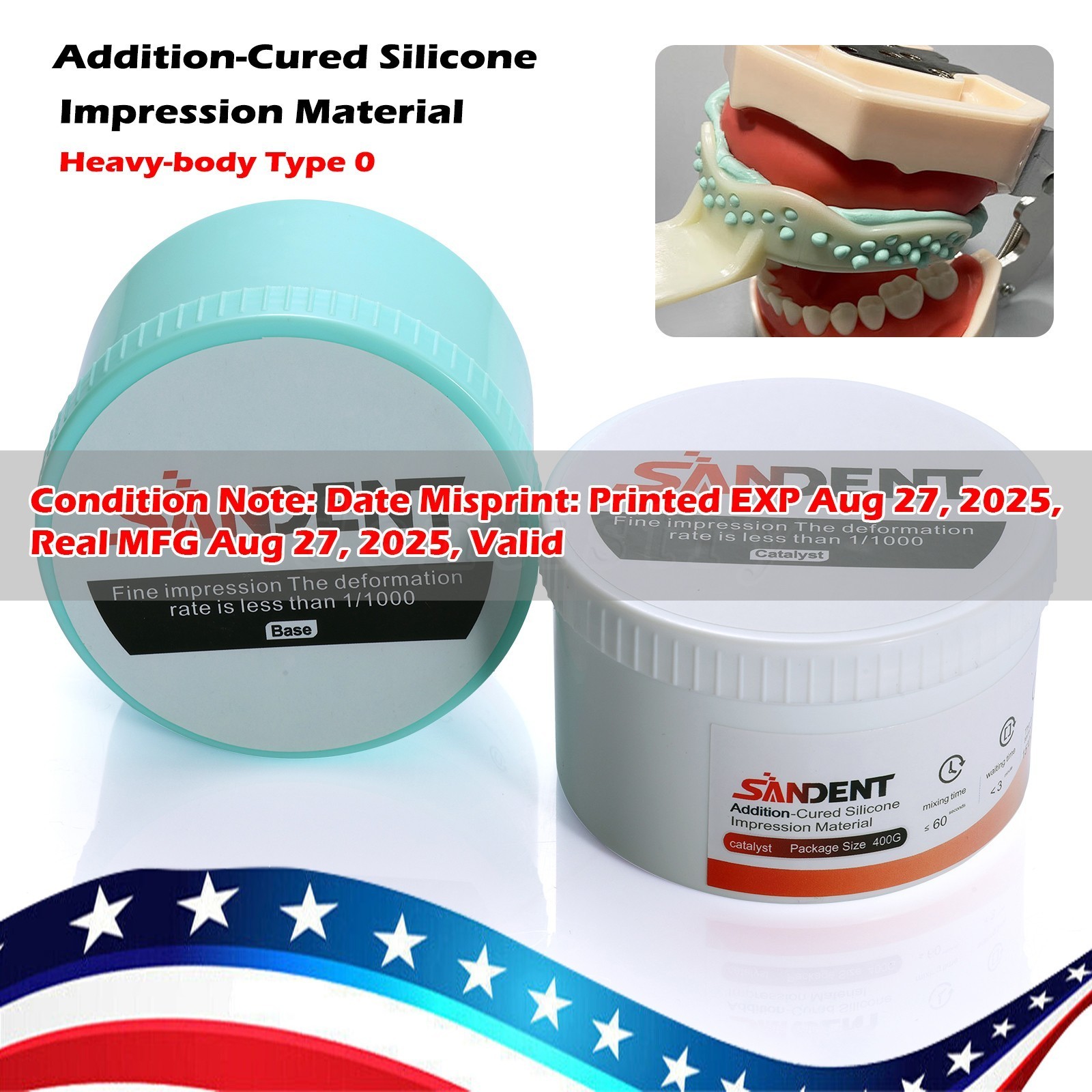 Dental Putty Fast Set PVS VPS Impression Material Silicon Hydrophilic 2x 400g US