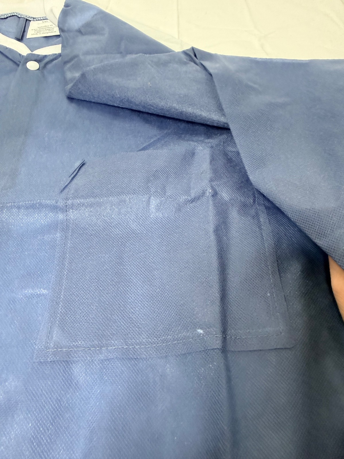 NEW Lot of 10 ValueFlex Disposable Lab Jackets XXL Blue Knit Cuffs Snap Front