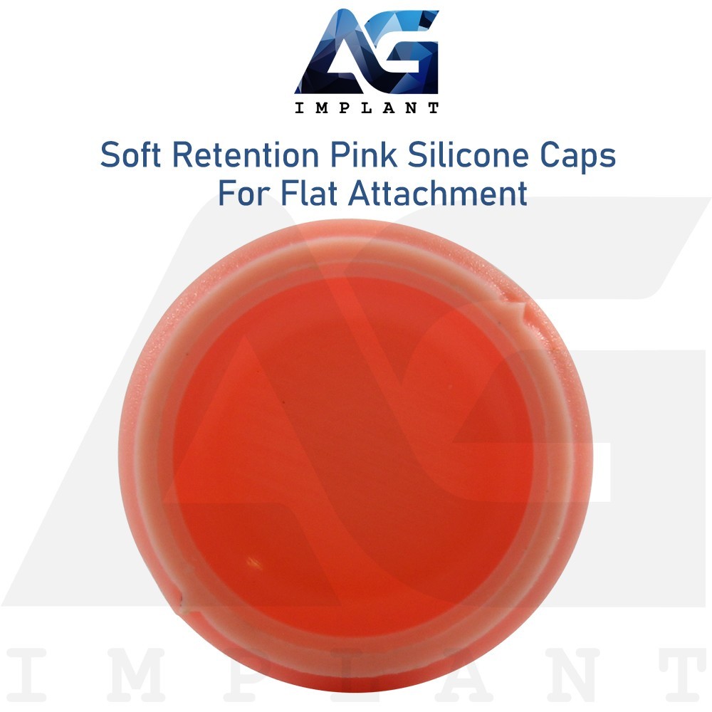 10 Pink Soft Silicone Caps Flat Overdenture Attachment 1200g Prosthetic