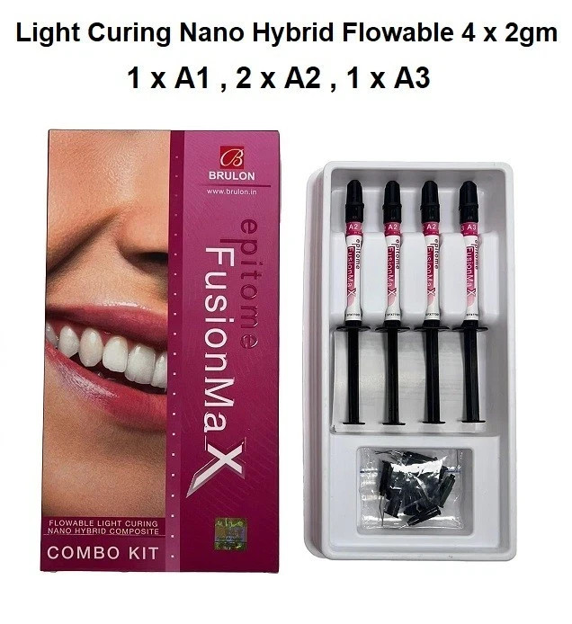 Composite 4 x 2gm Kit Dental Epitome FusionMaX LC Nano Hybrid Flowable FREE SHIP