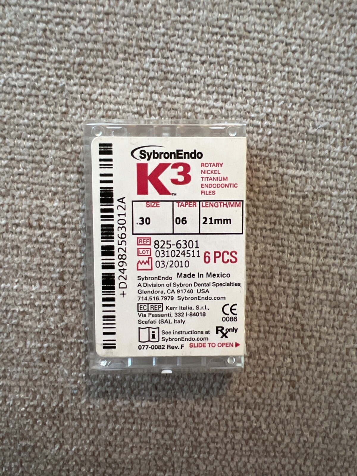 SybronEndo K3 Nickel-Titanium Files NiTi Endo Files K3 .30/.06 21mm