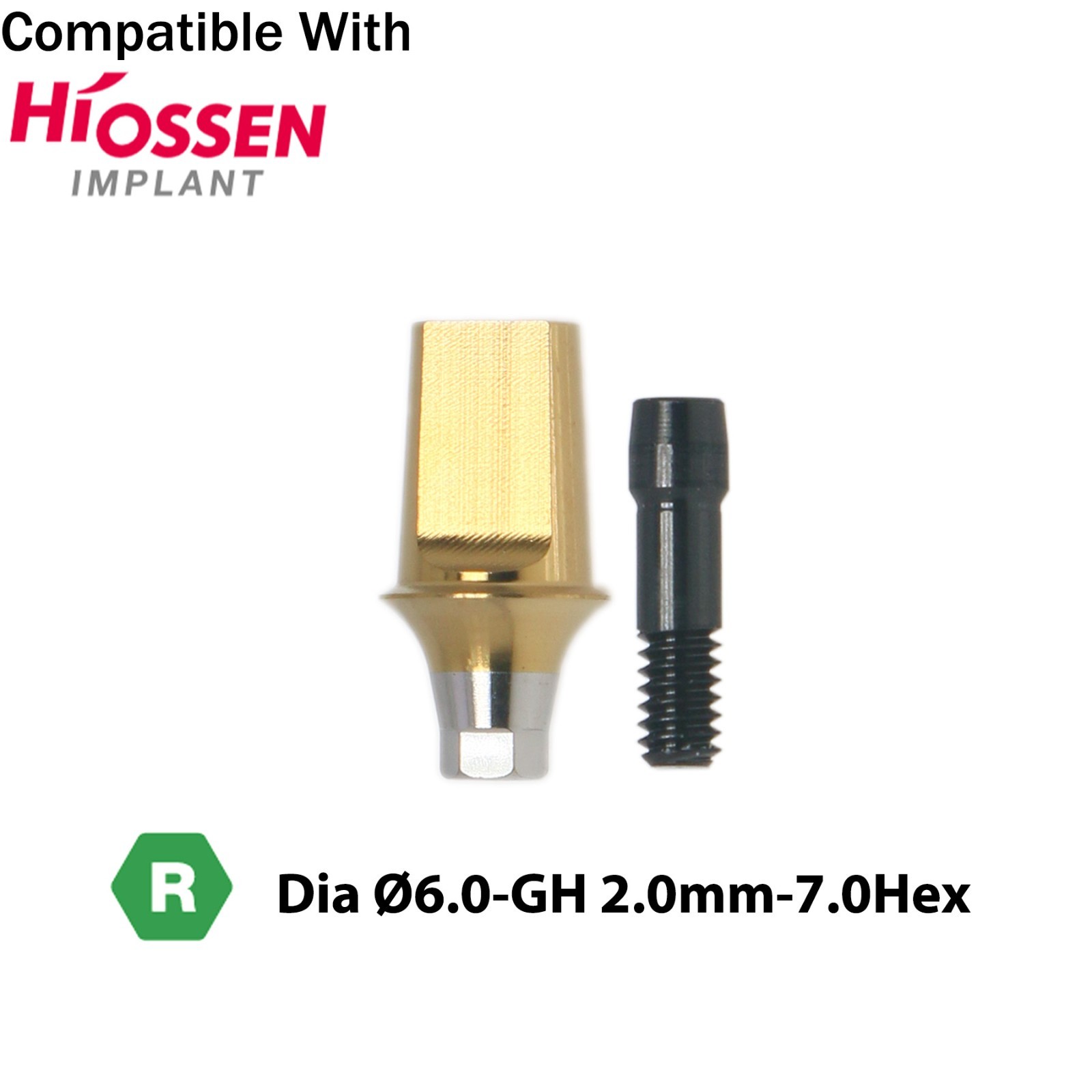 Titanium Straight Abutment Compatible with Osstem Hiossen TS Regular DIO UFII R