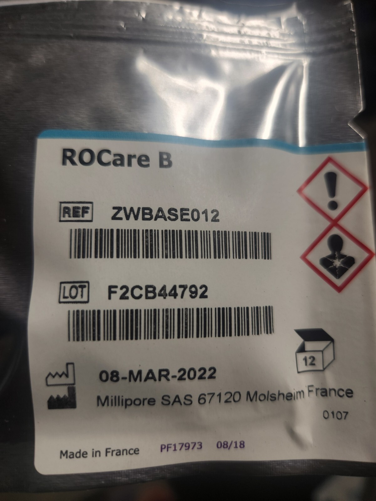 Millipore ZWBASE012 RO Clean B Base Cleaning Pouch, 12 /pkg