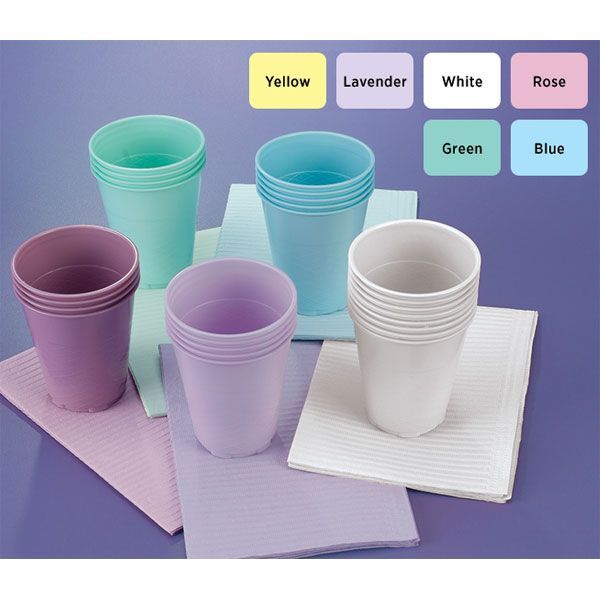 Medicom Yellow 5 oz. Plastic Cups, Case of 1000