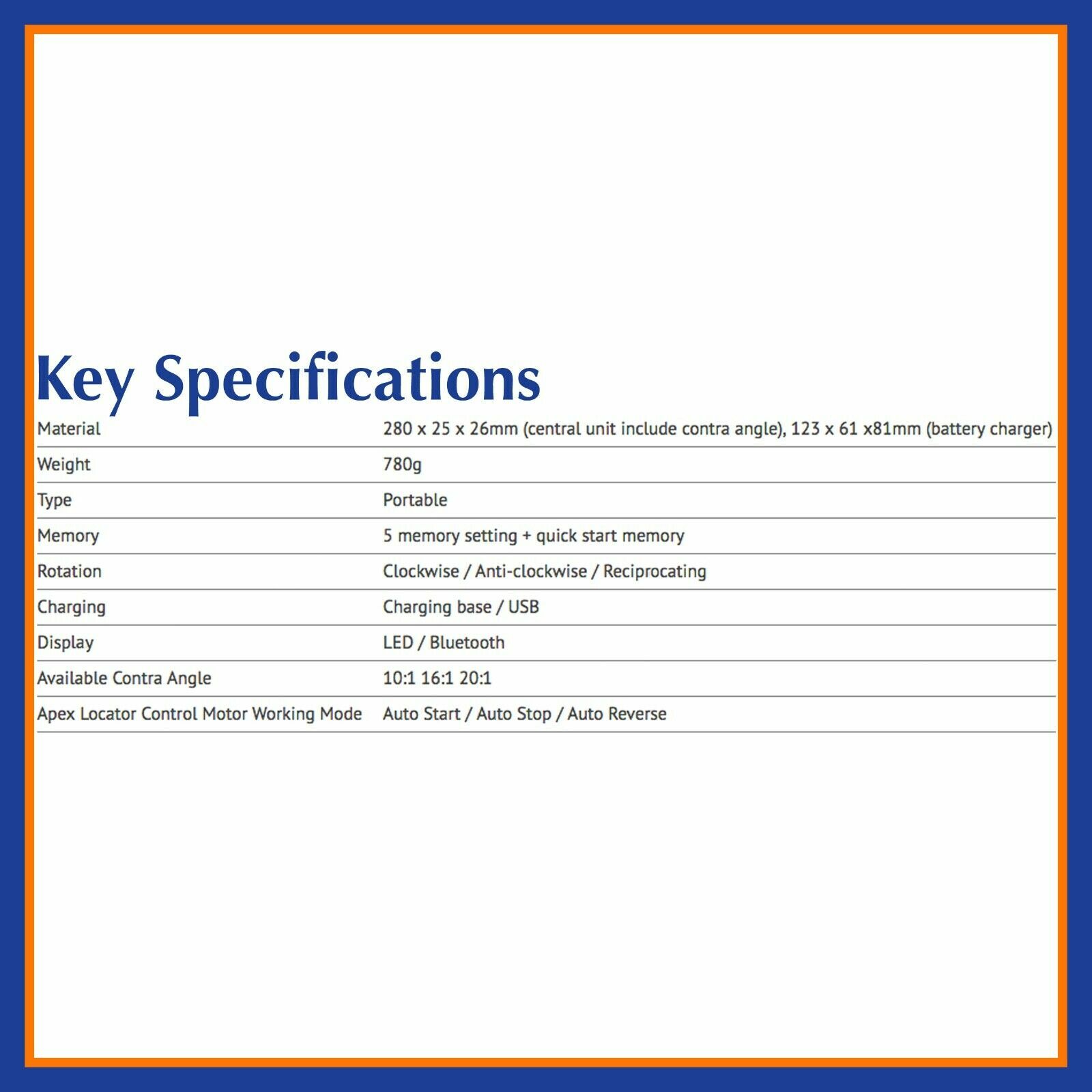 Beyes ApexPilot All-In-One, Cordless Endodontic Handpiece, Built-in Apex Locator