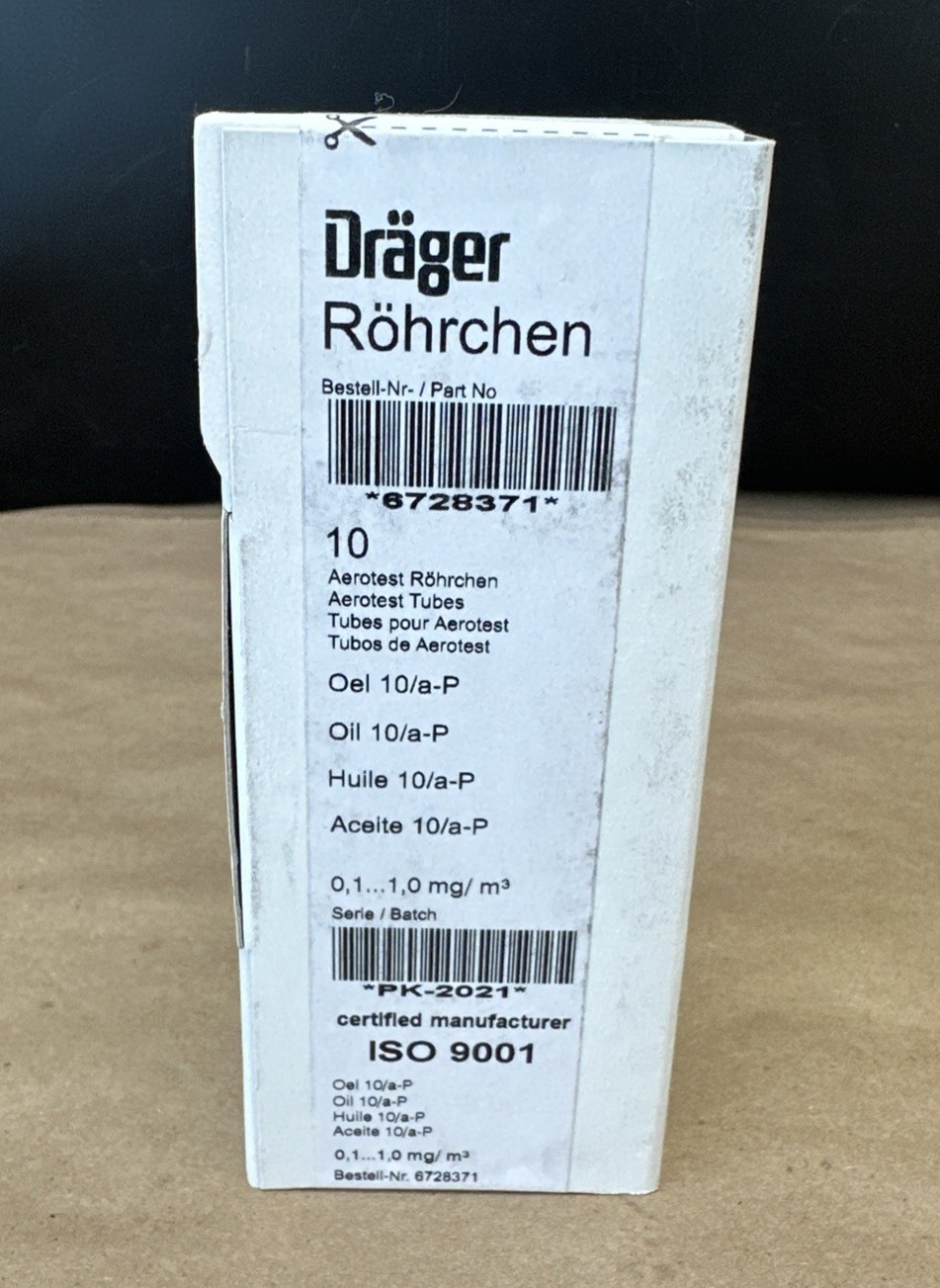 BRAND NEW 10/Box- Drager Rohrchen Aerotest Tubes 6728371 Oil 10/a-P 0.1-1.0mg/m3