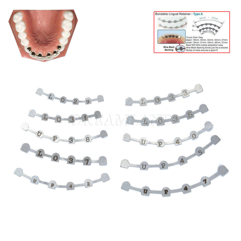 Dental Ortho Lingual Retainer Bonding Splints Mesh Base Upper/Lower Universal